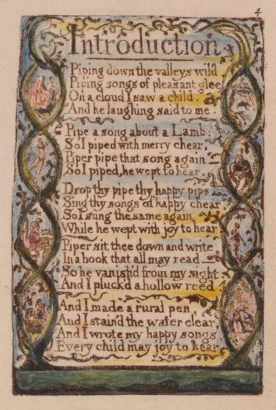 Songs of Innocence and of Experience, Plate 4, Introduction (Bentley 4) by William Blake